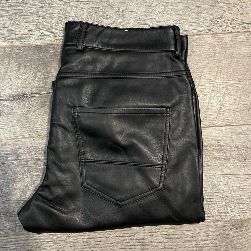 Zara straight leg leather pants